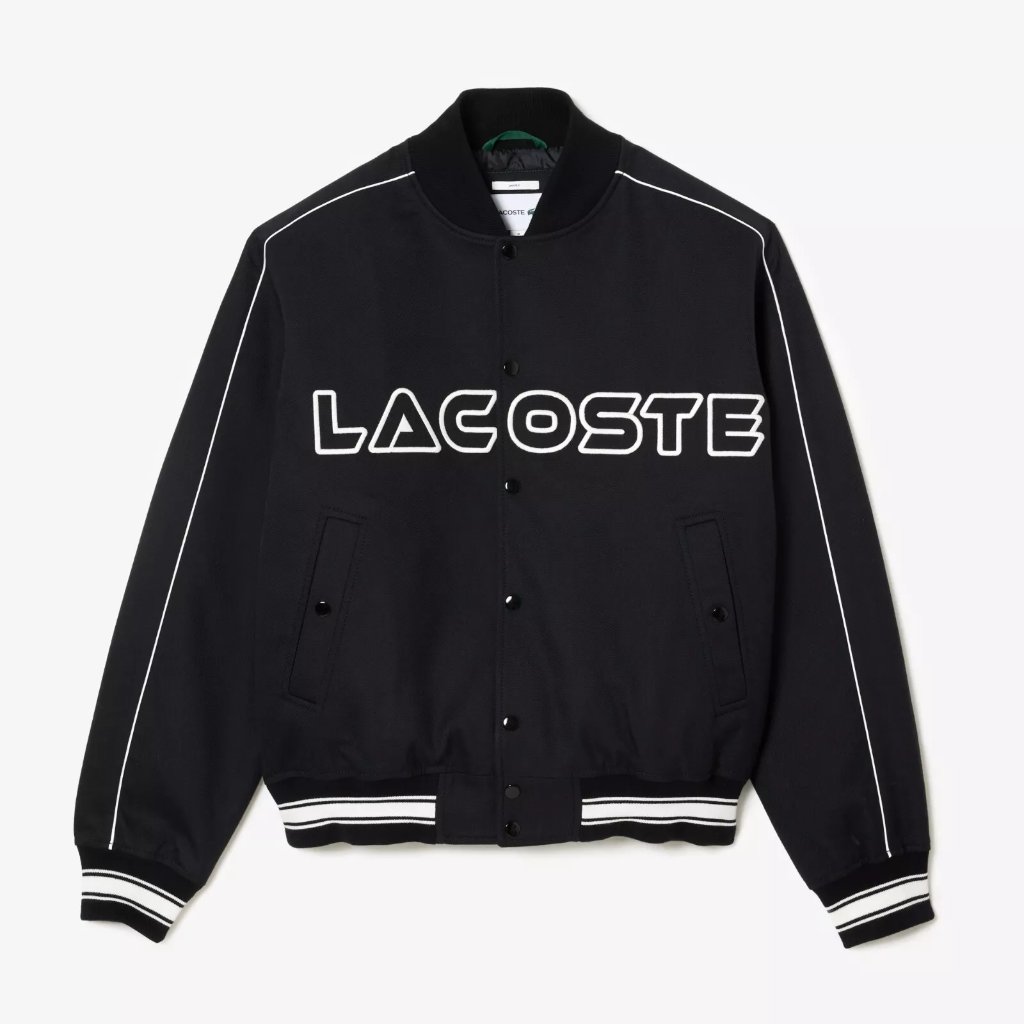 Lacoste Unisex Logo Embroidered Cotton Twill Bomber Jacket Size Large Nwt 450 Lacoste Unisex Logo Embroidered Cotton Twill Bomber Jacket Size Large Nwt 450